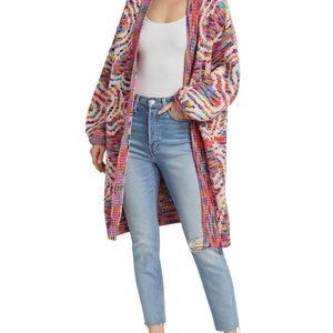 Farm Rio Wild Hearts belted cardigan